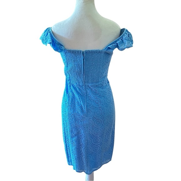 Lilly Pulitzer Ryann Eyelet Shift Dress Sleeveless Sundress with Flutter Sleeves - Picture 7 of 10